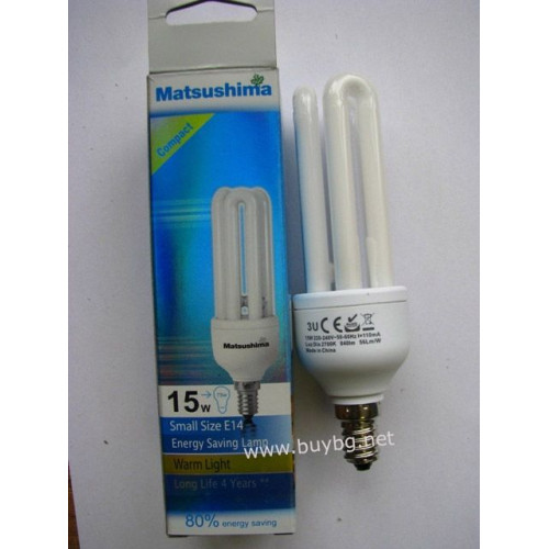 Енергоспестяваща лампа 3U15W-E14W - Жълта светлина