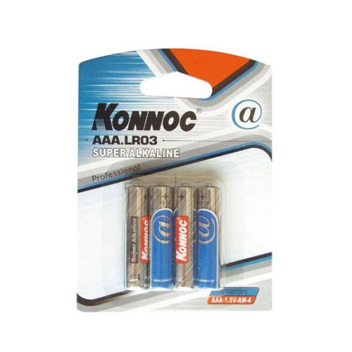 Алкална батерия KONNOC - AAA/LR03 4 бр. блистер