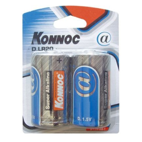 Алкална батерия KONNOC - D/LR20 2 бр. блистер