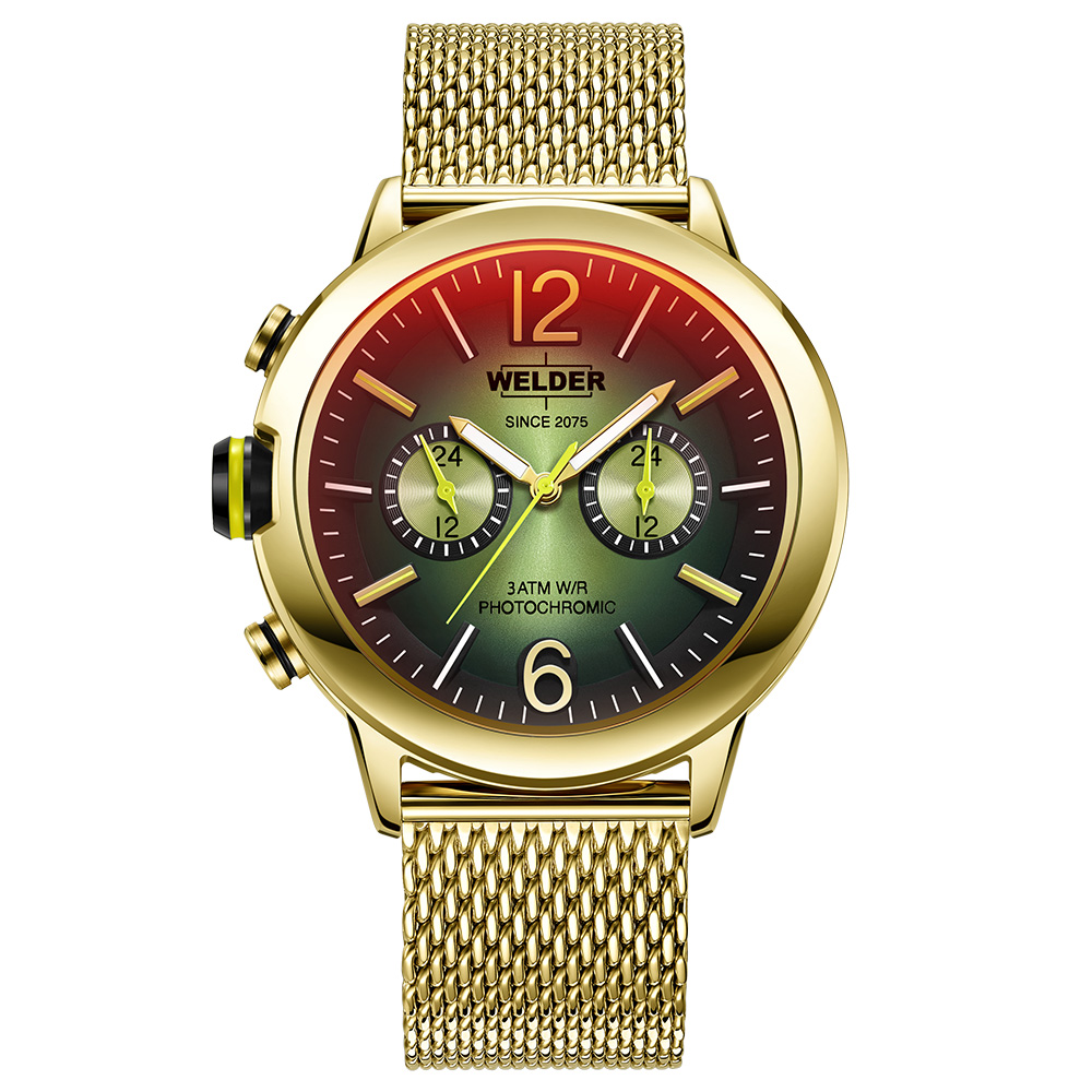 Часовник WELDER Edge WWMD1005 златен фотохромен dual time