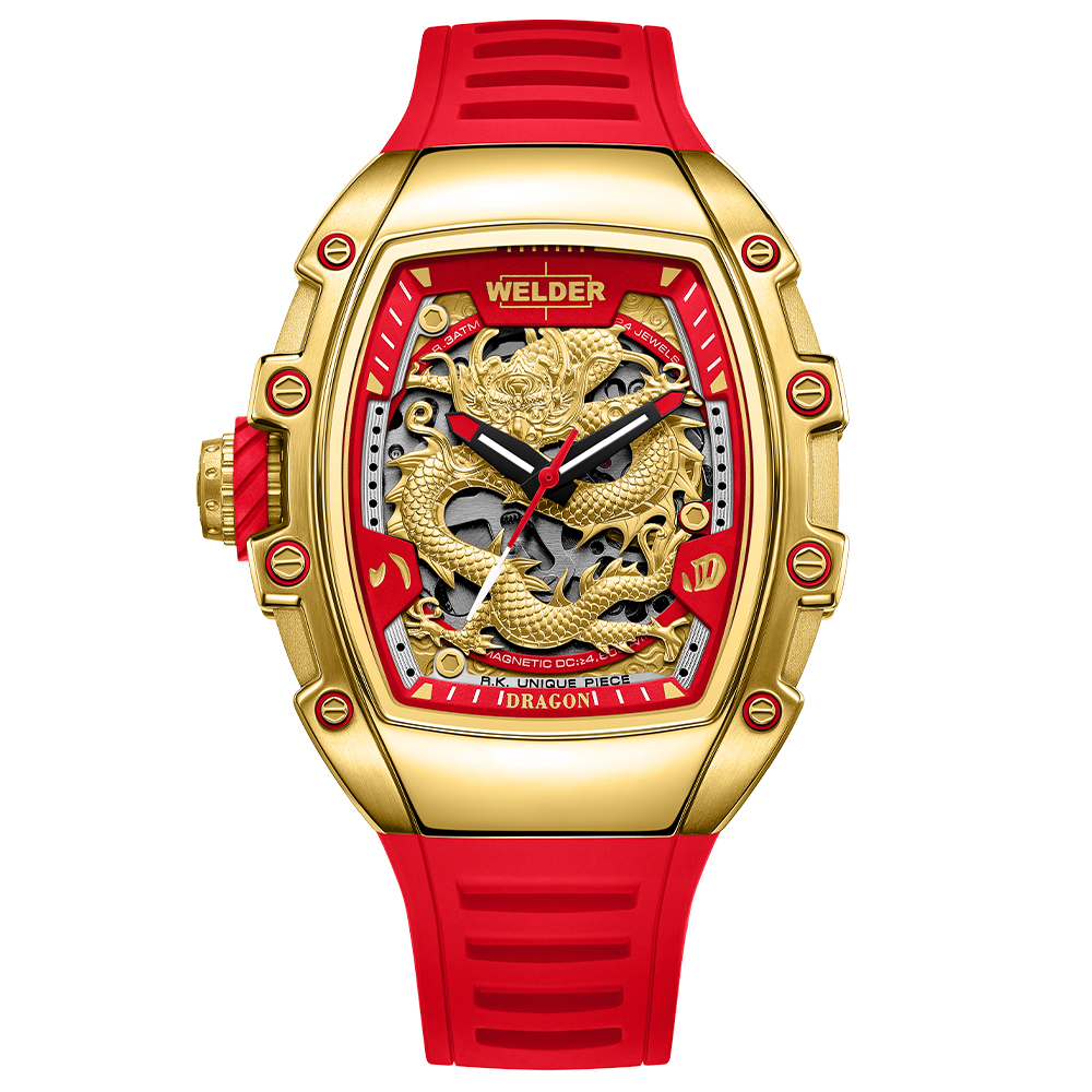 Часовник WELDER W75 WRT1015 автоматичен златен скелетон Seiko NH70