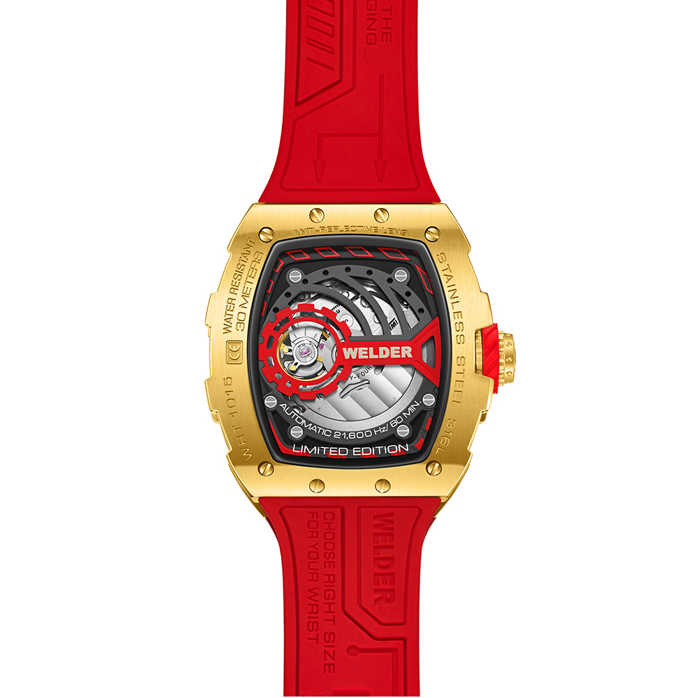 Часовник WELDER W75 WRT1015 автоматичен златен скелетон Seiko NH70