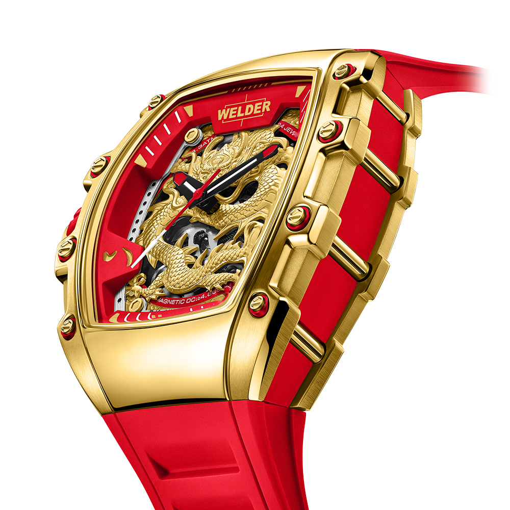 Часовник WELDER W75 WRT1015 автоматичен златен скелетон Seiko NH70