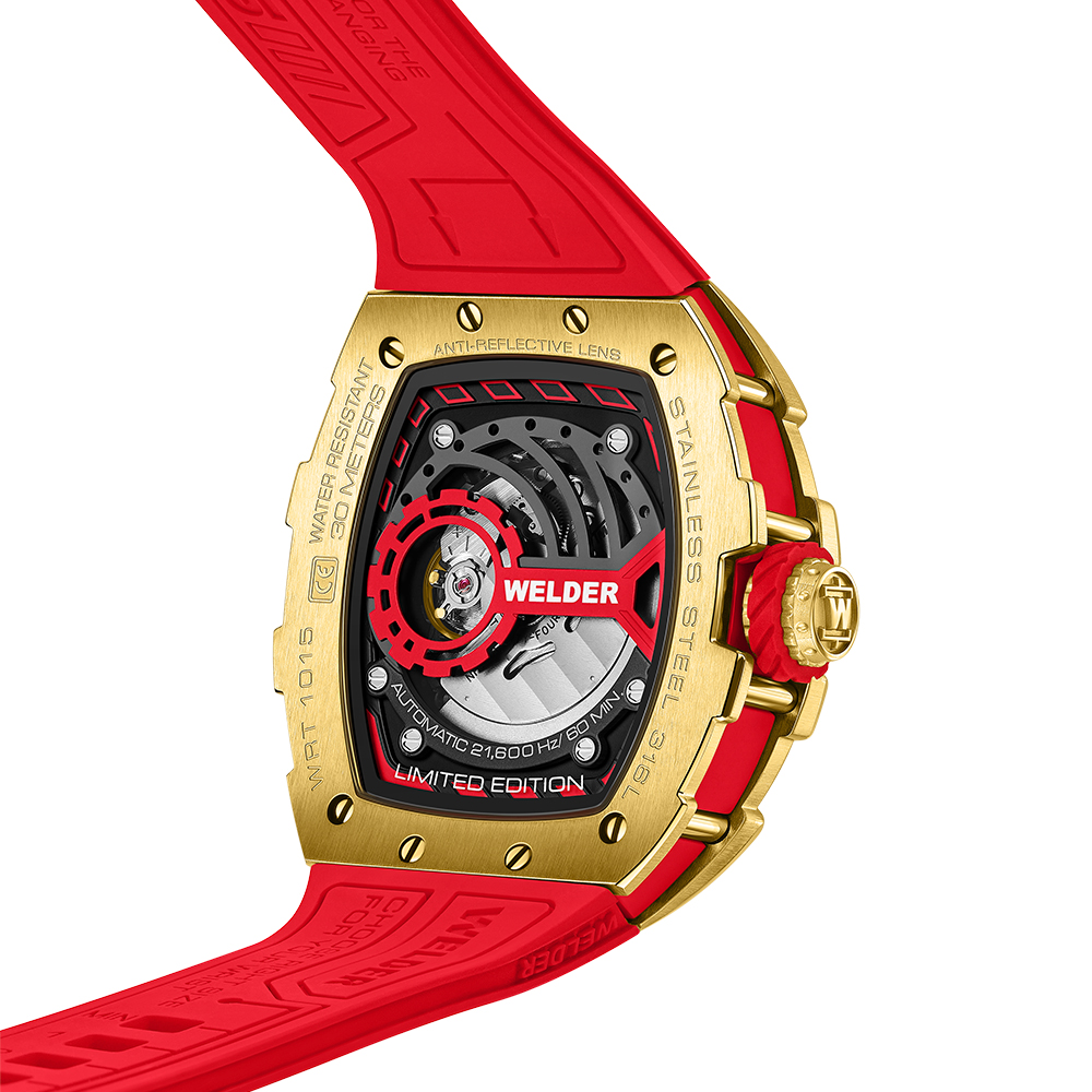 Часовник WELDER W75 WRT1015 автоматичен златен скелетон Seiko NH70