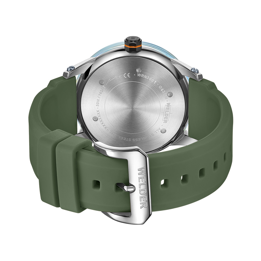 Часовник WELDER Moody WRN3001 – Унисекс модел със зелена каишка и стоманен корпус | ClassicWatches.bg